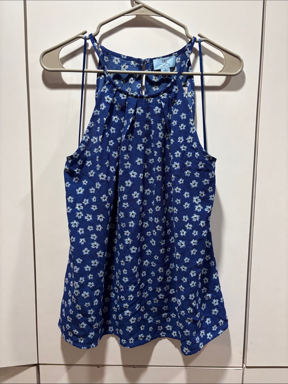 CeCe Blue Floral Halter Camisole NWT size Medium